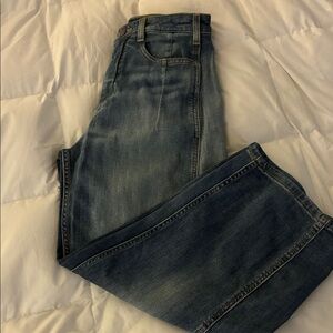 Pilcro Barrel- Leg Jeans in Washed Blue